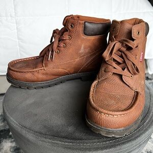 Levi's Chestnut Kid's Dean Waxed Leather Lace-Up Boots